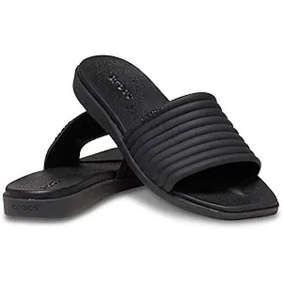 CROCS Shoes - NEW Crocs Miami Sandals Slides BLACK Open Toe Women's 11